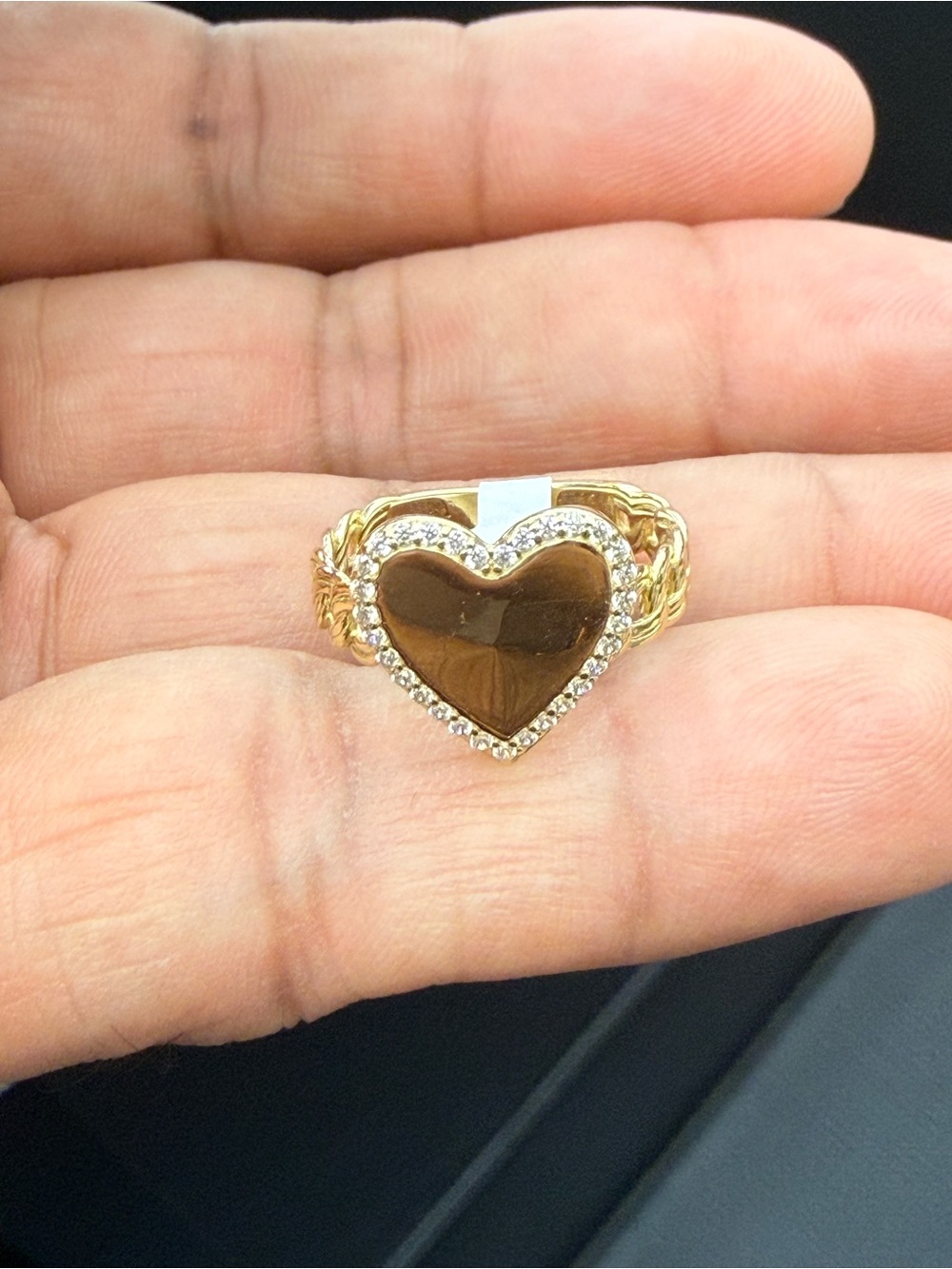 10Kt Real Gold Heart Ring For Women size 7